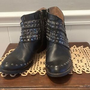 Circle G Black Studded Ankle Booties
